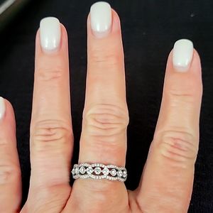 .925 Sterling silver, half eternity band